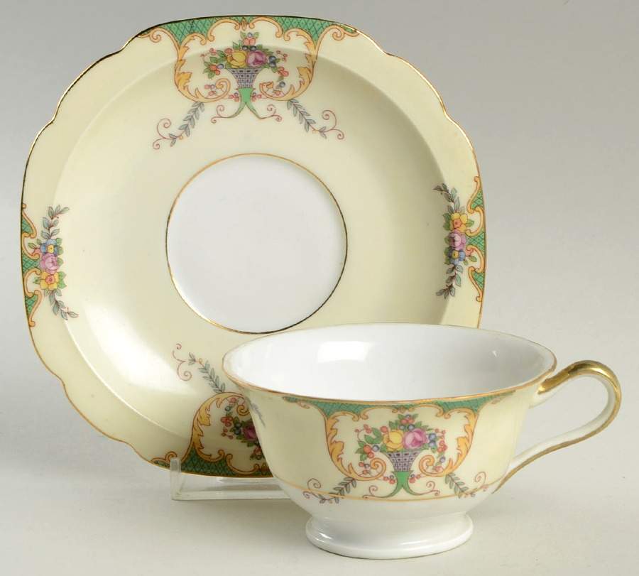 12672 Footed Cup & Saucer Set by Gebruder Benedikt-1
