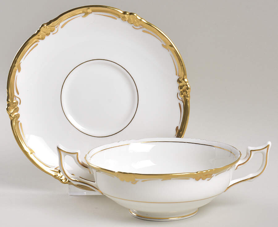 Eden Footed Cream Soup Bowl & Saucer Set by Coalport-1