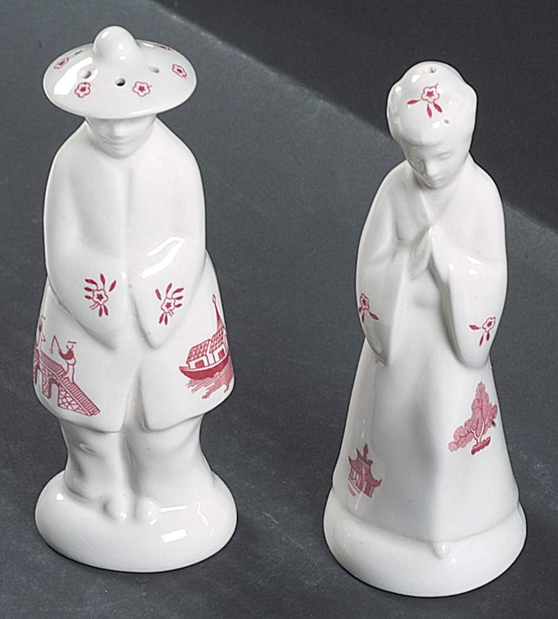 Willow Rosa Pink (England) Figural Salt & Pepper Set by Churchill-1