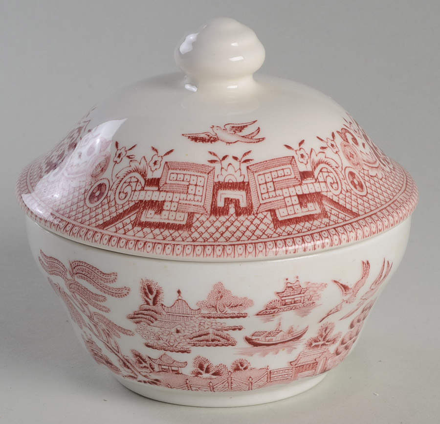 Willow Rosa Pink (England) Sugar Bowl & Lid by Churchill-1