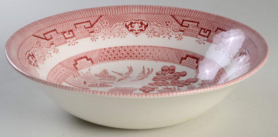 Willow Rosa Pink (England) 9" Round Vegetable Bowl by Churchill-1