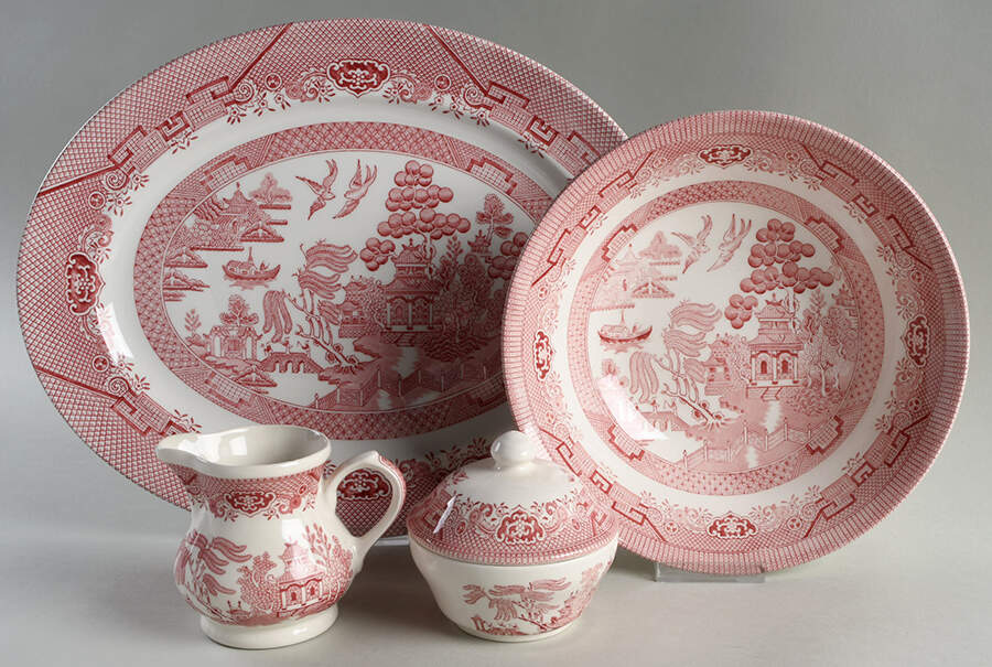 Willow Rosa Pink (England) 5 Piece Hostess Set by Churchill-1