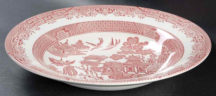 Willow Rosa Pink (England) 11" Pasta Serving Bowl by Churchill-1
