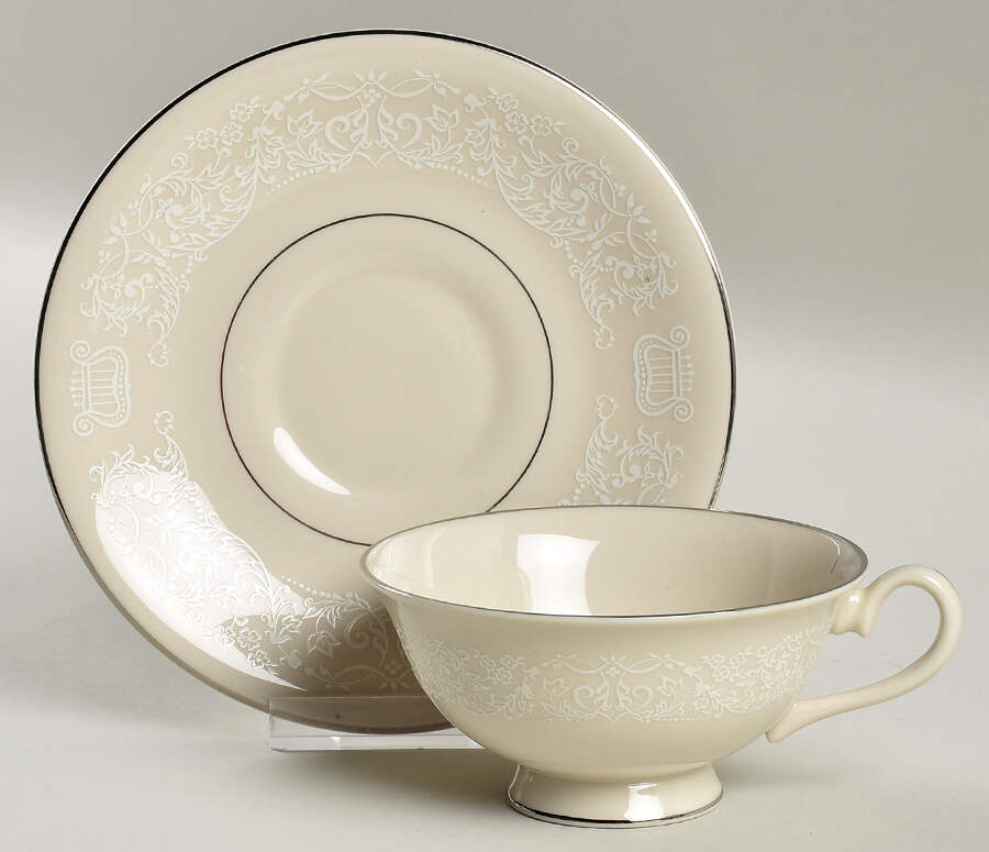 Lyric Footed Cup & Saucer Set by Carillon-1
