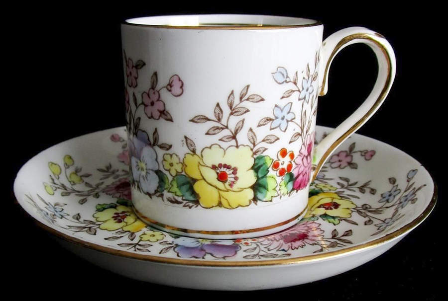 F15465 Flat Demitasse Cup & Saucer Set by Crown Staffordshire-1