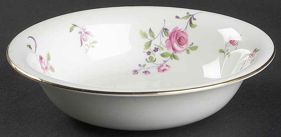 English Rosebud (Smooth Edge) Coupe Cereal Bowl by Crown Staffordshire-1