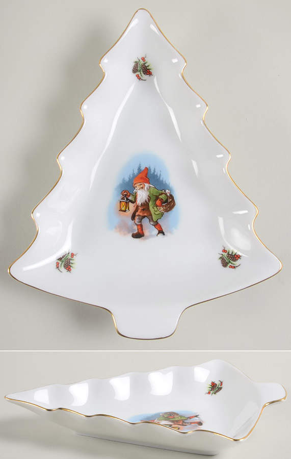 Old Fashioned Christmas 8" Tree Shaped Dish by Christineholm-1