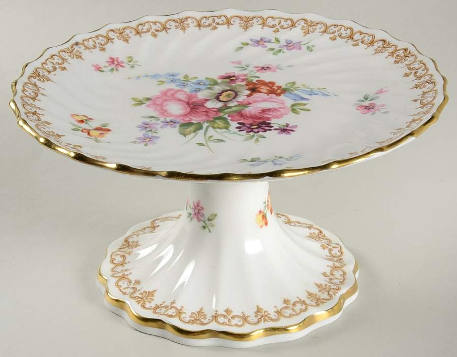 England's Bouquet Round Compote (Height X Width) by Crown Staffordshire-1