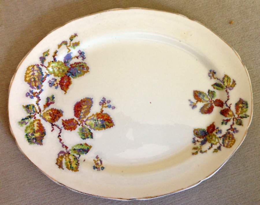 C135 14" Oval Serving Platter by Crooksville-1