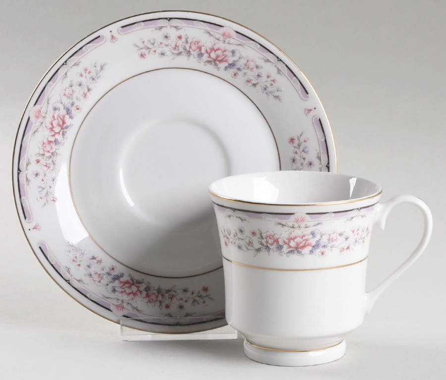 Donna (No Verge) Footed Cup & Saucer Set by China Pearl-1