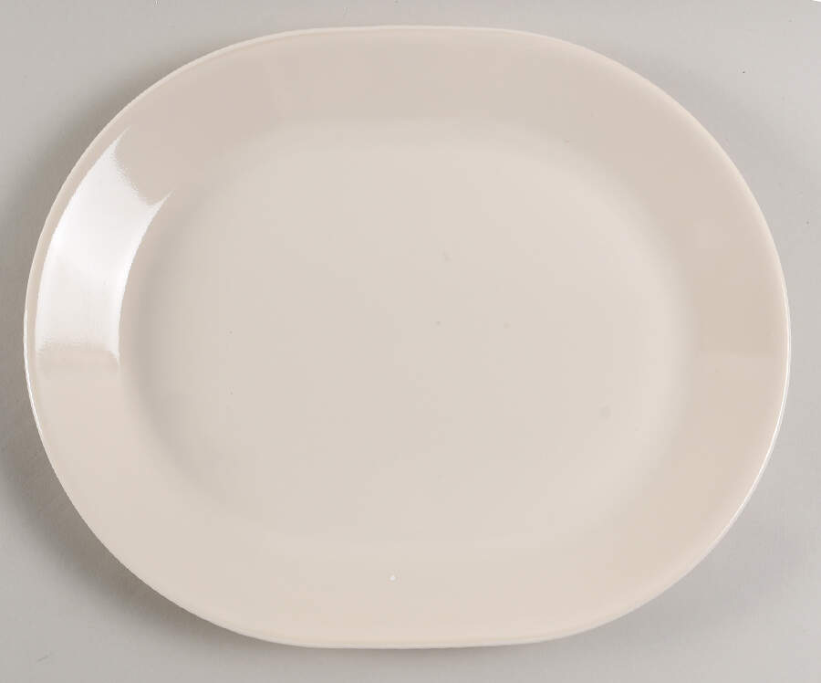 Beige (Rim) 12" Oval Serving Platter by Corning Corelle-1