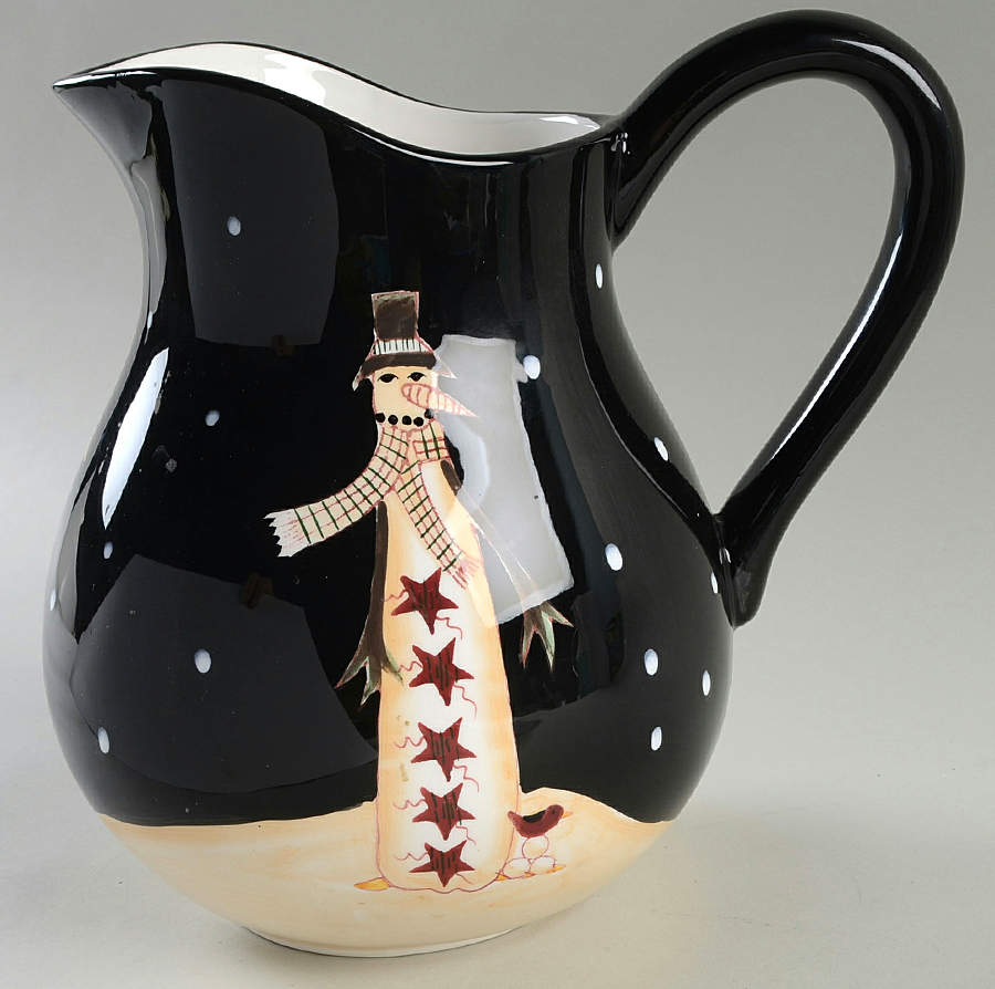 Midnight Snowman 128 Oz Pitcher by Certified International-1