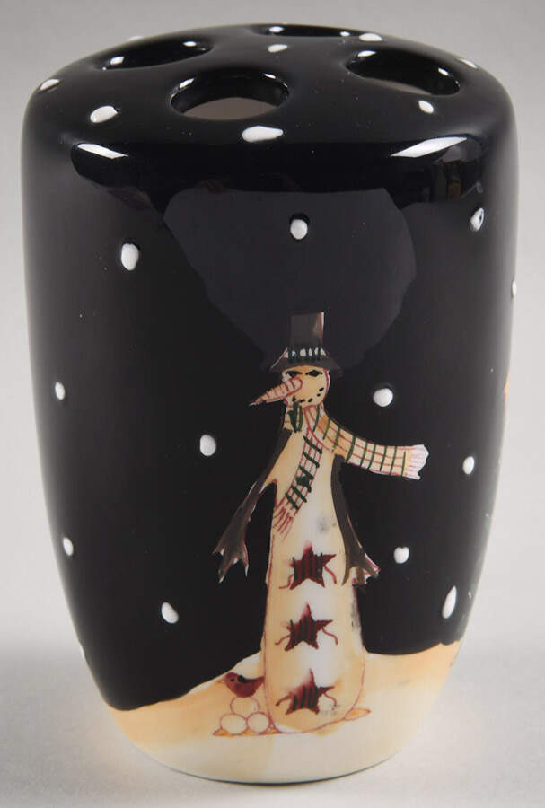 Midnight Snowman Toothbrush Holder by Certified International-1