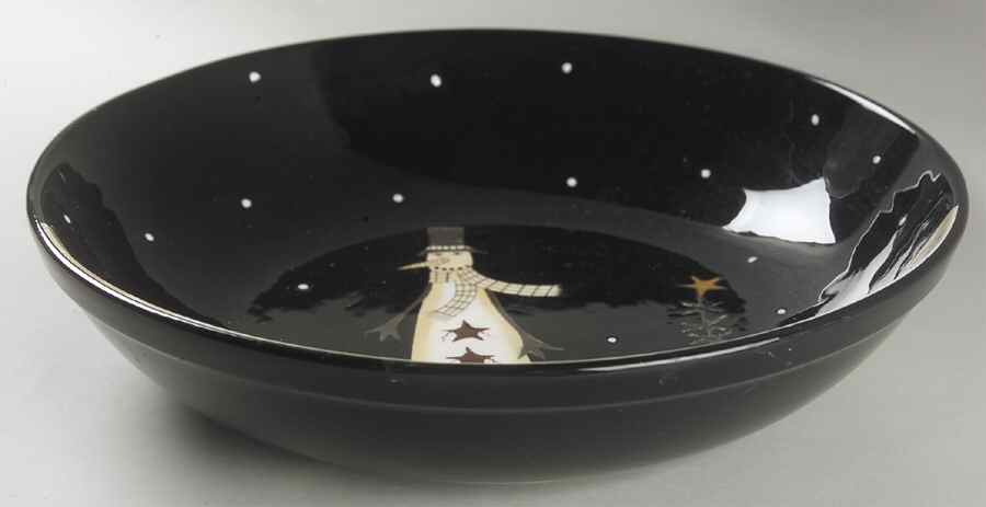 Midnight Snowman 13" Pasta Serving Bowl by Certified International-1