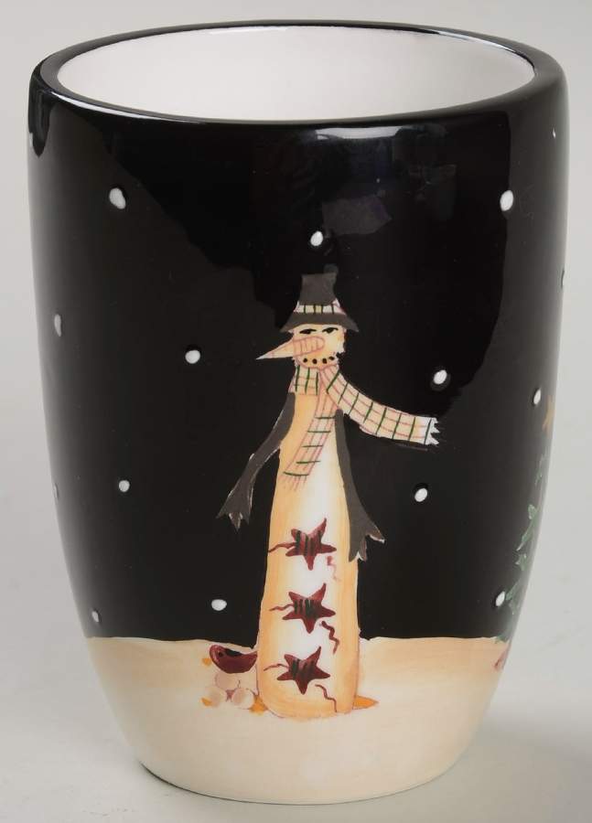 Midnight Snowman China Bathroom Tumbler by Certified International-1