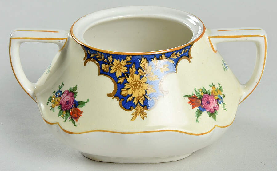 Westminster (Square, Scalloped) Sugar Bowl No Lid by Crown Ducal-1