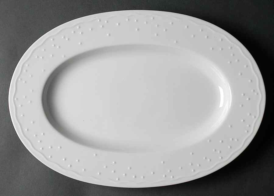 Water Music 15" Oval Serving Platter by Crate & Barrel-1