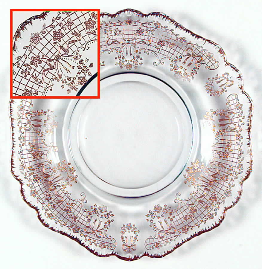 Valencia (Gold Encrusted, Stem 3121) 8" Salad Plate (Shape 3400) by Cambridge-1