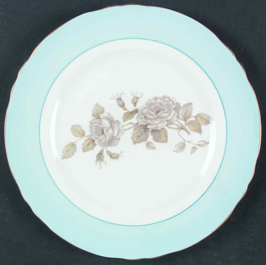 Gray Blossoms Salad Plate by Crown Staffordshire-1
