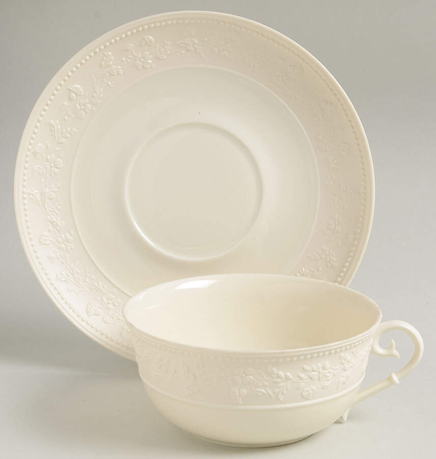 Georgia Ivory Breakfast Cup & Saucer Set by Jean Louis Coquet-1