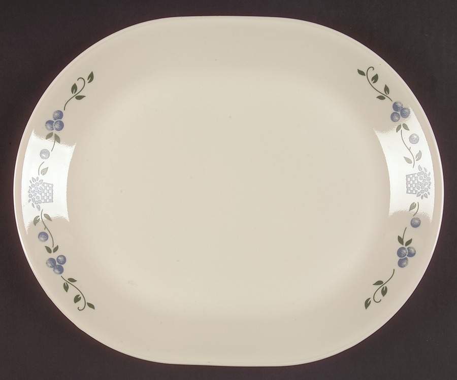 Blueberry Bouquet (Corelle) 12" Oval Serving Platter by Corning Corelle-1