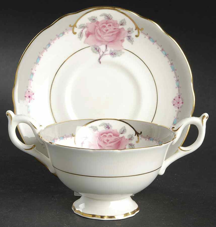 Democrat Footed Bouillon Cup & Saucer by Coalport-1