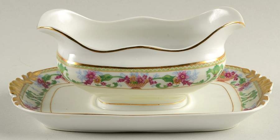 14567 Gravy Boat with Attached Underplate by Czechia-Czechoslovakia-1