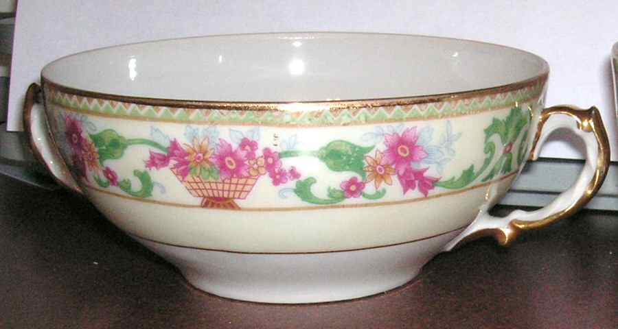 14567 Flat Bouillon Cup & Saucer by Czechia-Czechoslovakia-1