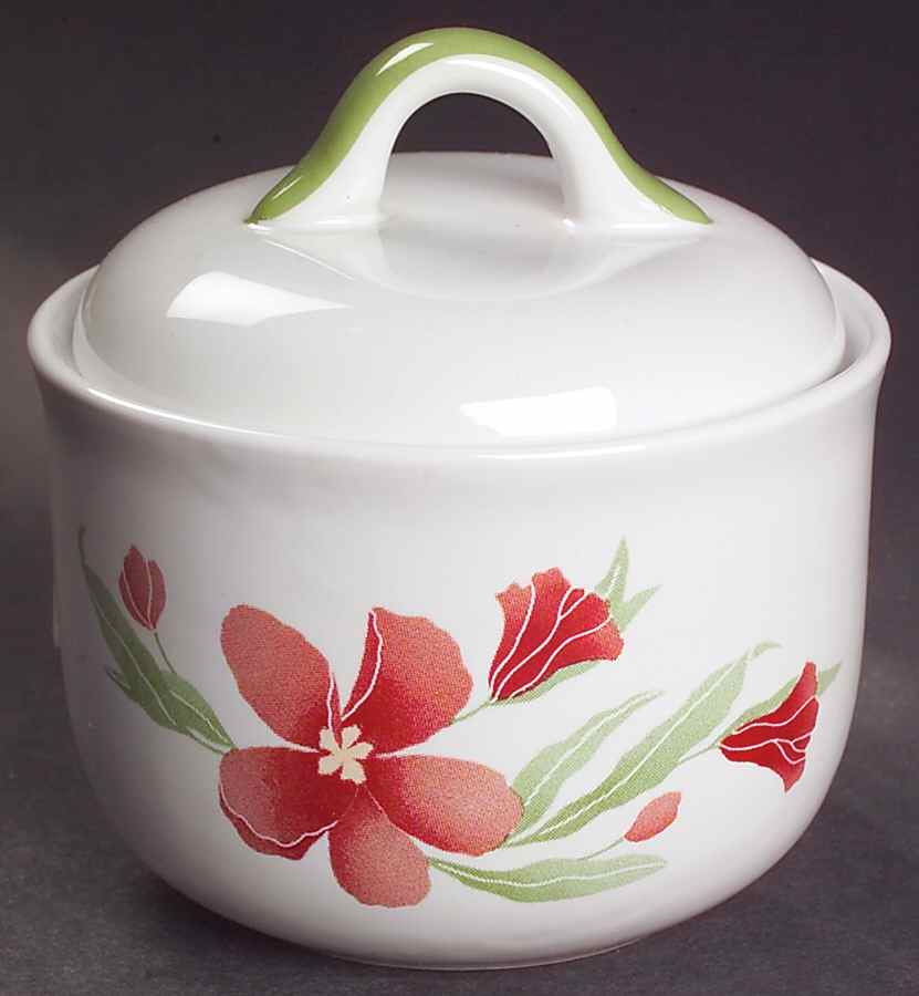 Pacific Bloom (Corelle) Sugar Bowl & Lid by Corning Corelle-1