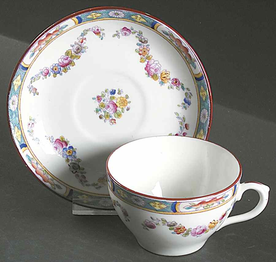 Chintz Flat Cup & Saucer Set by Crown Chelsea-1