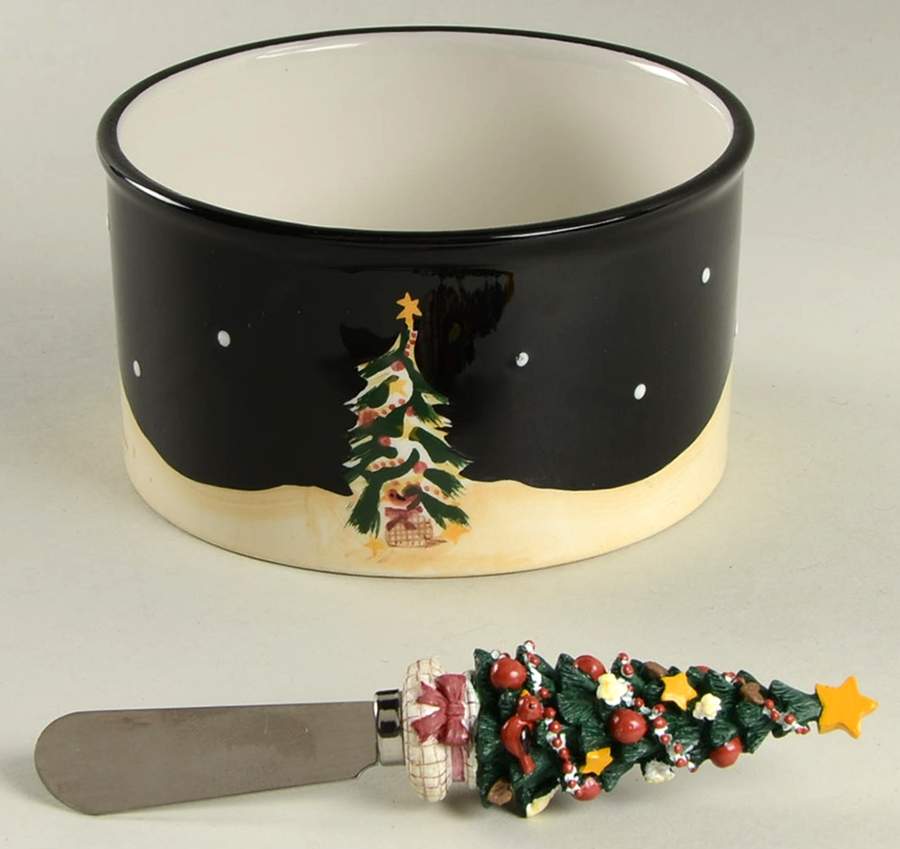 Midnight Tree Dip Bowl & Spreader Set by Certified International-1