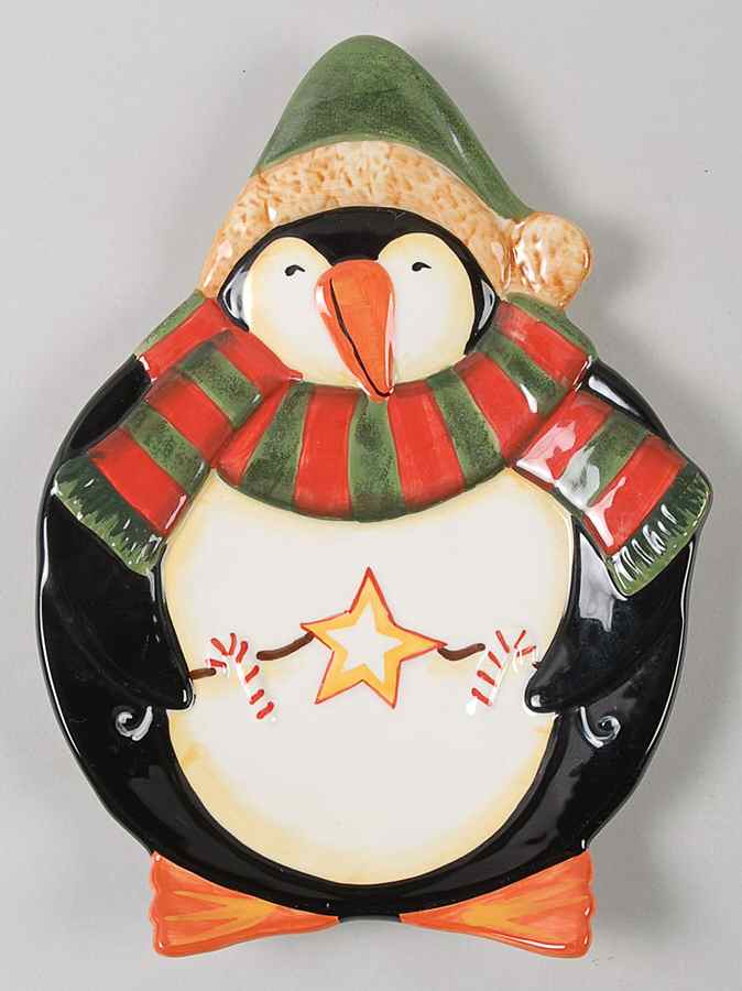 Midnight Penguin Figural Candy Plate by Certified International-1