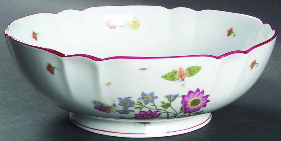 Meissen (Inner Red Line) 10" Large Salad Serving Bowl by Charles Field Haviland-1