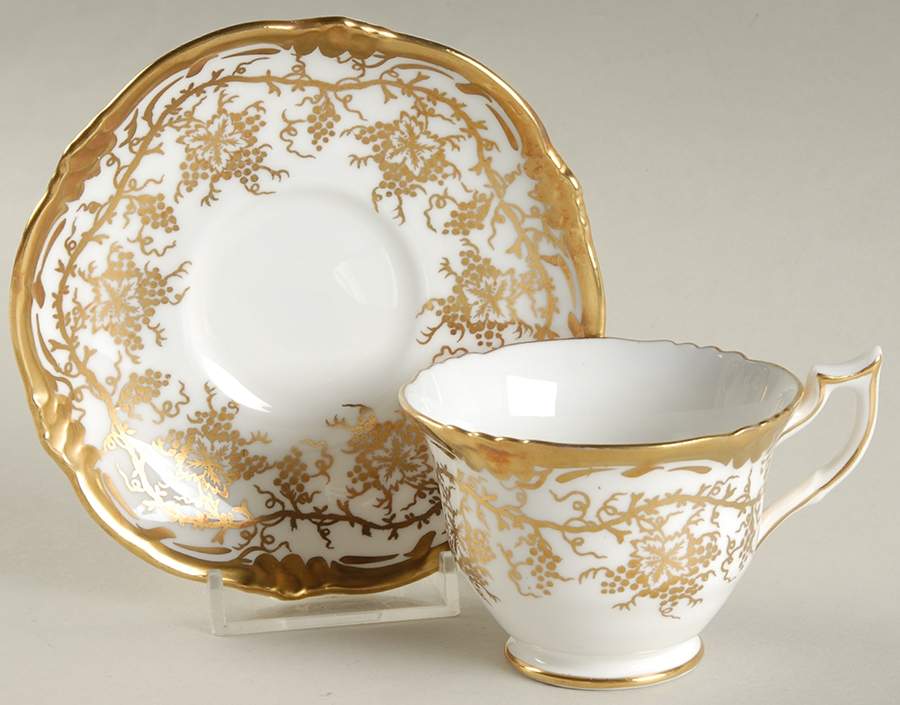 King's Plate Footed Demitasse Cup & Saucer Set by Coalport-1