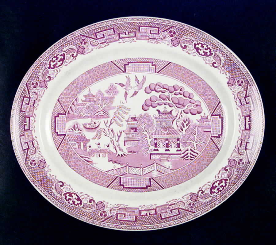 Willow Pink 12" Oval Serving Platter by Crown Clarence-1