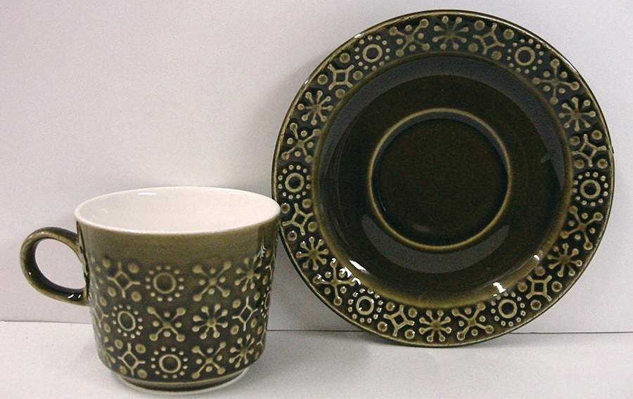 Connemara Erin Green Flat Cup & Saucer Set by Celtic (Ireland)-1