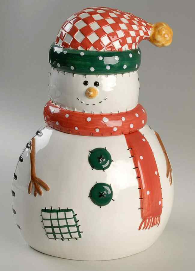 Snowman Figural Cookie Jar & Lid by Cook's Bazaar-1