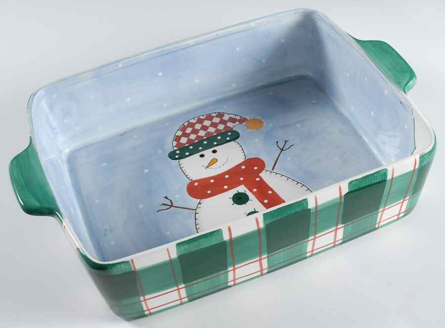 Snowman 15" Rectangular Baker by Cook's Bazaar-1