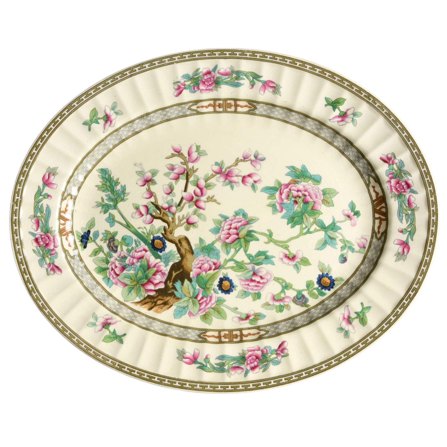 Indian Tree 12" Oval Serving Platter by Crown Ducal-1