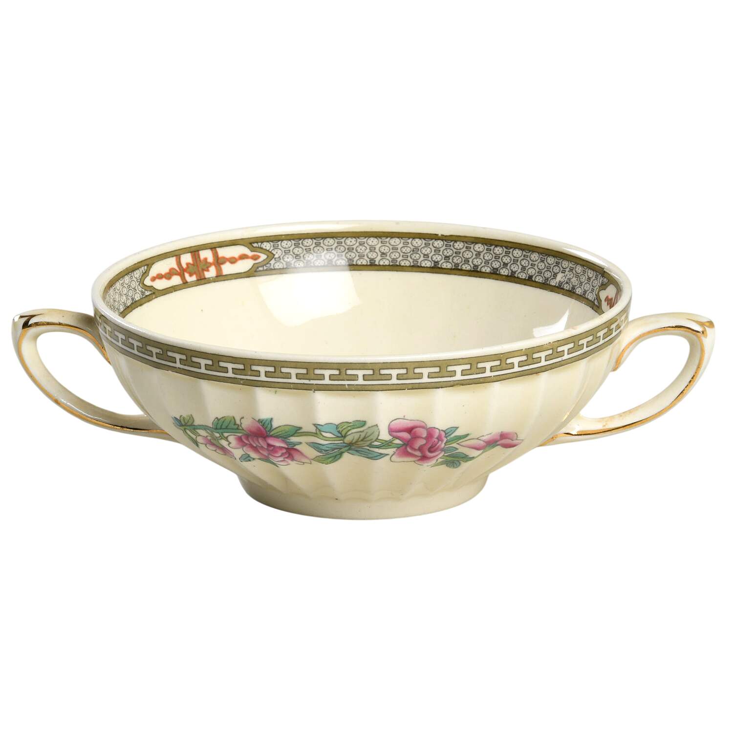 Indian Tree Flat Cream Soup Bowl by Crown Ducal-1
