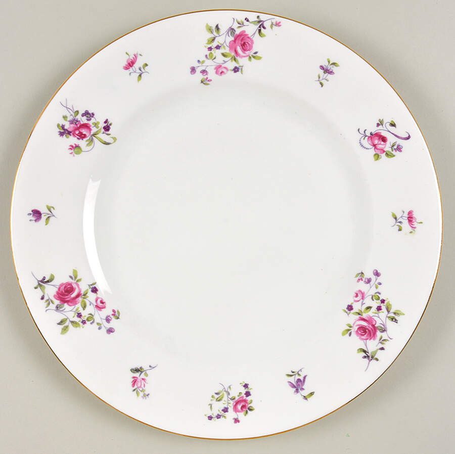 English Rosebud (Smooth Edge) Dinner Plate by Crown Staffordshire-1