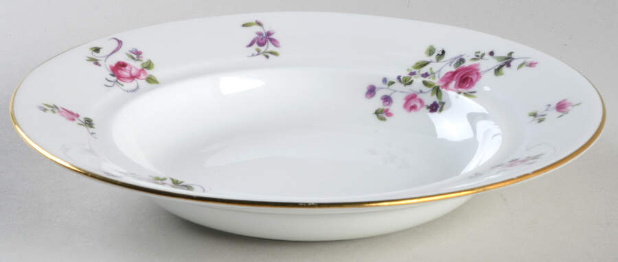 English Rosebud (Smooth Edge) Muffin Dish No Lid by Crown Staffordshire-1