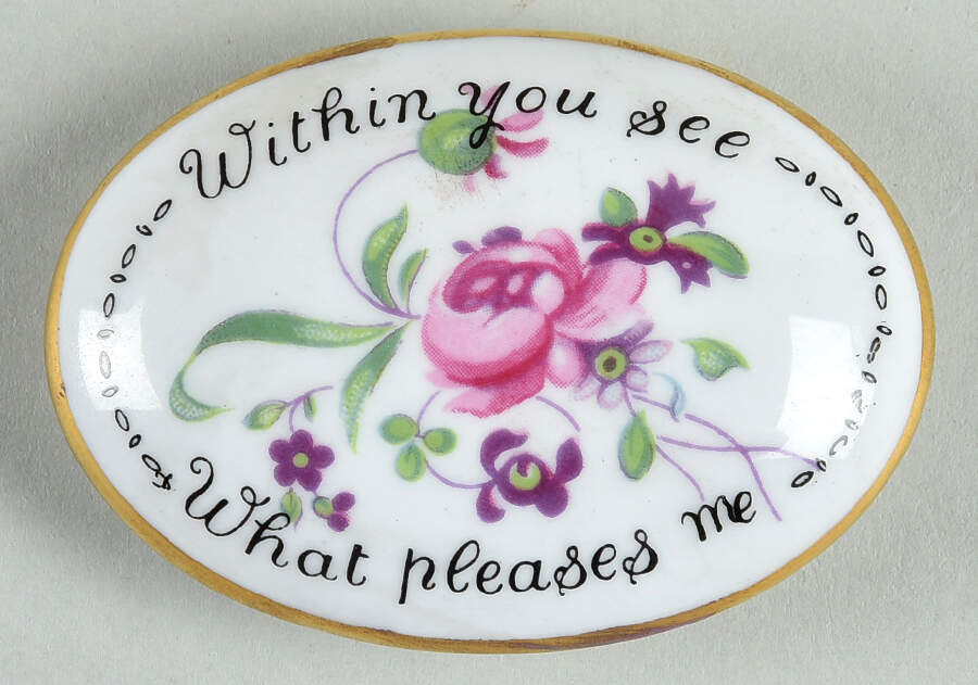 English Rosebud (Smooth Edge) Lid for Oval Trinket Box by Crown Staffordshire-1