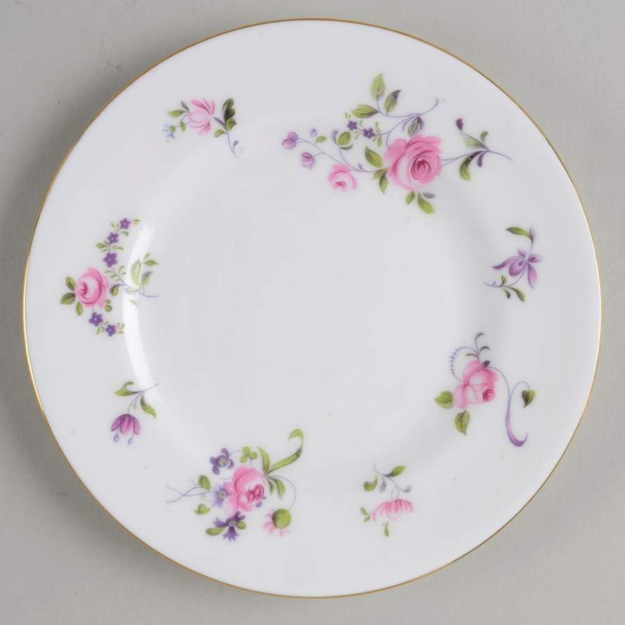 English Rosebud (Smooth Edge) Bread & Butter Plate by Crown Staffordshire-1