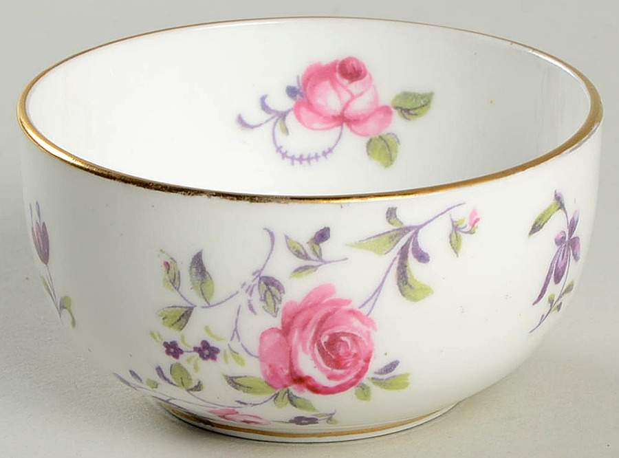 English Rosebud (Smooth Edge) Mini Open Sugar Bowl by Crown Staffordshire-1