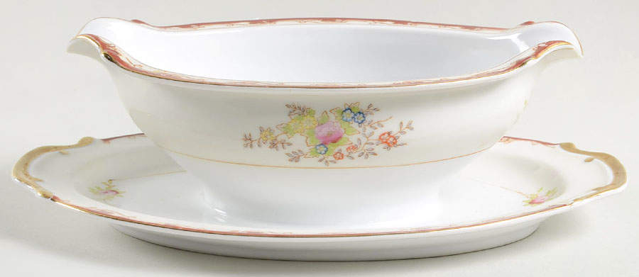 CWJ3 Gravy Boat with Attached Underplate by Cosmos Ware Japan-1