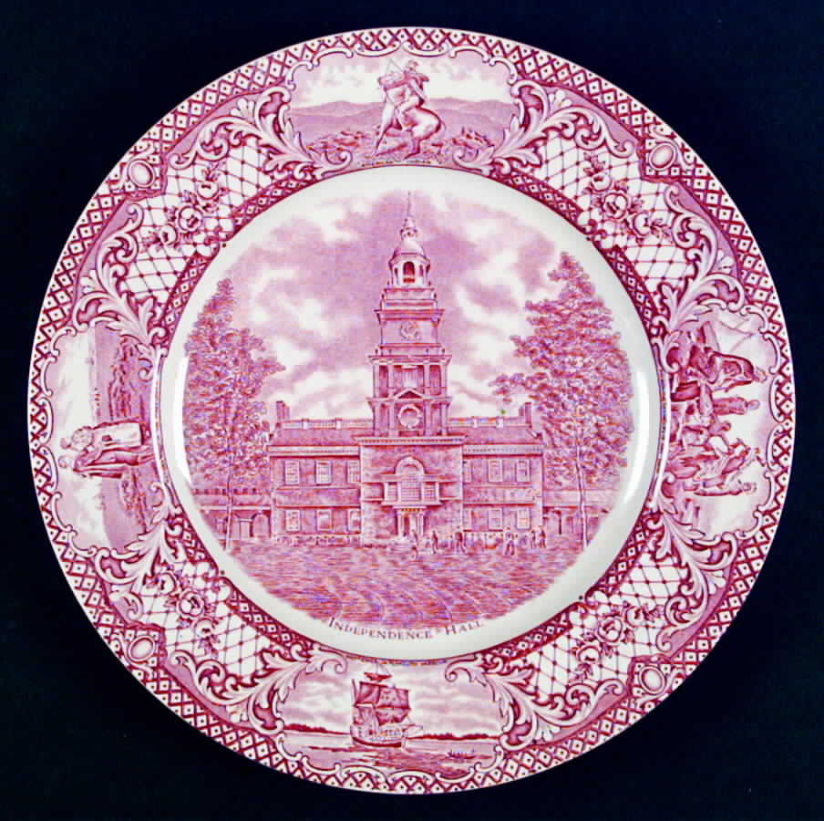 Colonial Times Pink (Smooth) Dinner Plate by Crown Ducal-1