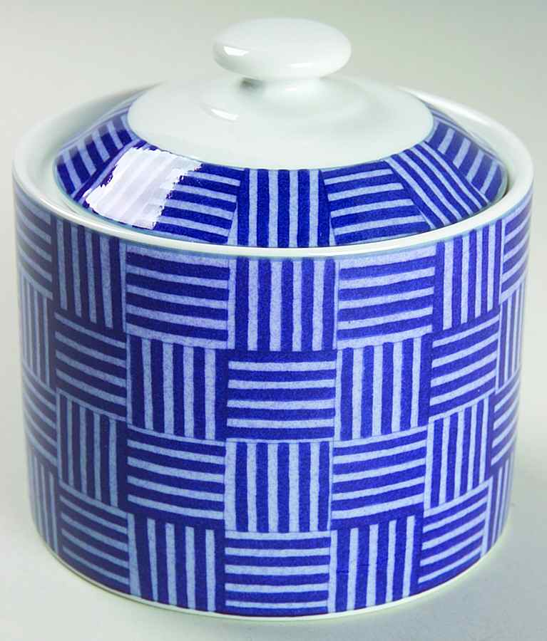 Rafia Sugar Bowl & Lid by Crate & Barrel-1