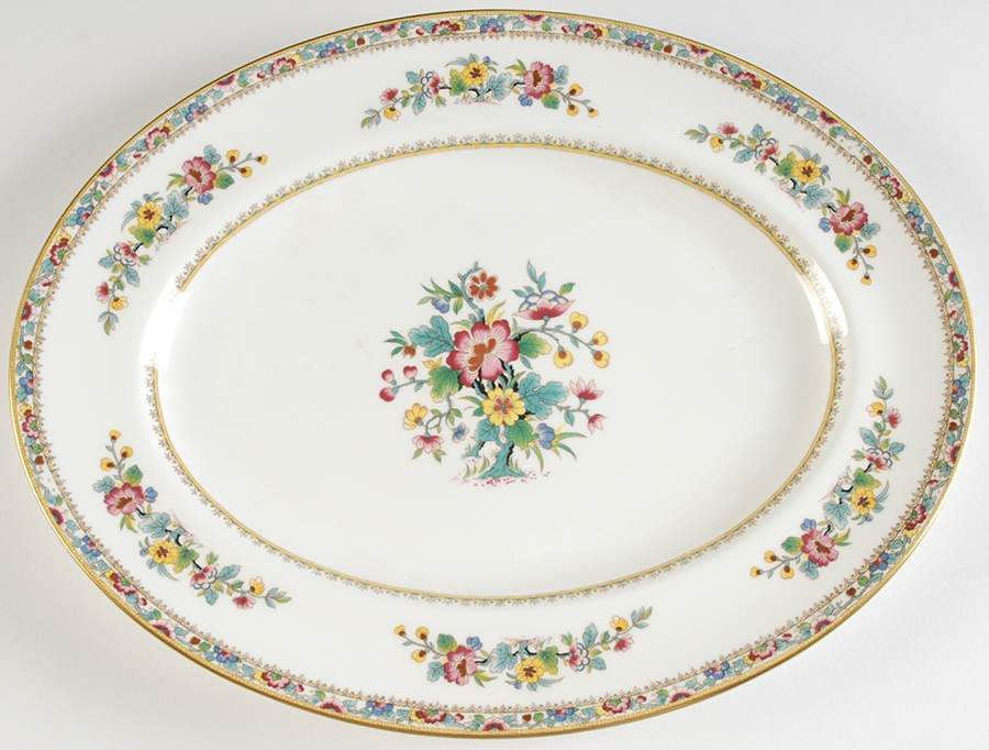 Ming Rose (Smooth) 14" Oval Serving Platter by Coalport-1