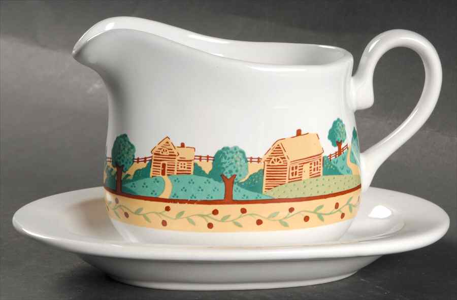 Landscape (Corelle) Gravy Boat & Underplate by Corning Corelle-1